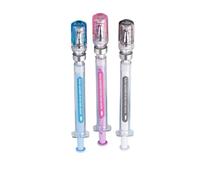 zoocco 2026 New Creative Syringe Shaped Gel Pen for Funny Novelty Ballpoint Pens for Office-School Supplies, Syringe Ink Pens Geared (6ps)