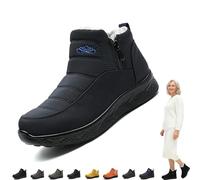 zoocco 2026 New Women's Warm Snow Boots, Non-Slip & Fur-Lined Slip on Boots for Women Comfort & Durability (Blue,34)