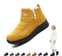 zoocco 2026 New Women's Warm Snow Boots, Non-Slip & Fur-Lined Slip on Boots for Women Comfort & Durability (Yellow,42)