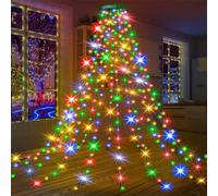 zoocco 2026 Upgrade Christmas Tree Waterfall Lights with Ring, 8 modes 100-600 christmas led firefly twinkle string lights for Indoor Outdoor Holiday & Xmas Tree Decor (Colorful light,2 M 280 Lights)