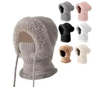 zoocco 3 in 1 Beanie Hat with Scarf and Mask - 3 in 1 Beanie Hat for Women, Upgraded Women s Knitted Hat in Autumn and Winter (Gray)