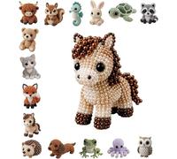 zoocco 3D Beaded Animal Kit, DIY Animal Beading Kit for Adults & Teens, 15 Cute Patterns Craft Set, Creative Gift & Keychain DIY (E)