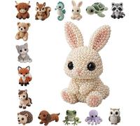 zoocco 3D Beaded Animal Kit, DIY Animal Beading Kit for Adults & Teens, 15 Cute Patterns Craft Set, Creative Gift & Keychain DIY (L)