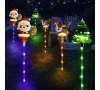 zoocco 6-Pack of Moving Christmas Lights, Solar Powered Outdoor Decorations, Waterproof Xmas Yard Decor for Garden, Pathway & Holiday Parties (CC)