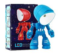 zoocco 6pcs Led Mini Night Light Lonely Robot, Cartoon Cute Robot Design Companion Table Light, Soft Glow, Portable for Boys (Blue)