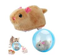 zoocco Automatic Rolling Cat Toy, Interactive Self-Rolling Ball with Plush Animal Inside, Smart Obstacle-Avoiding Moving Ball for Cats, Kittens & Small Dogs Indoor Play (Blue B)
