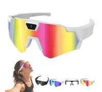 zoocco Baseball Glasses with Camera, Baseball Recording Glasses Action Sports for Cycling Unisex (Iridescent)