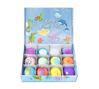zoocco Bath Bombs for Kids with Surprise Inside, 12 Pack Kids Bath Bombs Gift Set, Easter Basket Stuffers for Boys & Girls (Ocean)
