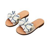 zoocco Bow Sandals for Women - Cute Slip-On Flat Sandalss with Bows, Summer Sandals for Women 2025, Lightweight Vacation Shoes (C,40)