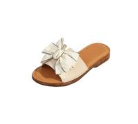 zoocco Bow Sandals for Women - Cute Slip-On Flat Sandalss with Bows, Summer Sandals for Women 2025, Lightweight Vacation Shoes (H,35)