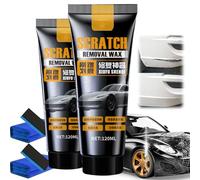 zoocco Car Scratch Remover, Scratch Removal Wax for Vehicles, Premium Polishing Compound for Daily Car Care, Easy to Use with Sponge & Cloth, Restores Glossy Car Exterior (2PCS)