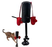 zoocco Cat Boxing Toy with Dangling Boxing Gloves (Black)