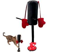 zoocco Cat Boxing Toy with Dangling Boxing Gloves (Red)