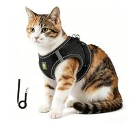 zoocco Cat Harness and Leash Set Nylon Adjustable Vest Style for Small Cats Indoor Walking Use (Black,XL)