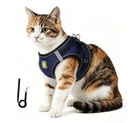 zoocco Cat Harness and Leash Set Nylon Adjustable Vest Style for Small Cats Indoor Walking Use (Navy Blue,S)