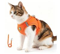 zoocco Cat Harness and Leash Set Nylon Adjustable Vest Style for Small Cats Indoor Walking Use (Orange,M)