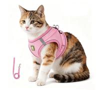 zoocco Cat Harness and Leash Set Nylon Adjustable Vest Style for Small Cats Indoor Walking Use (Pink,M)