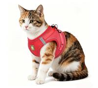 zoocco Cat Harness and Leash Set Nylon Adjustable Vest Style for Small Cats Indoor Walking Use (Red,S)