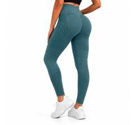 zoocco Cellulite Leggings for Women 3D Leggings Cellulite Compression Yoga Pants for Gym, Running, Fitness & Everyday Wear (Green,S)