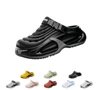 zoocco Classic Clogs for Men and Women Lightweight Flexible (Black,32-33)
