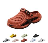 zoocco Classic Clogs for Men and Women Lightweight Flexible (Red-Black,44-45)