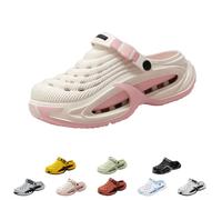 zoocco Classic Clogs for Men and Women Lightweight Flexible (White-Pink,48-49)