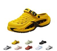 zoocco Classic Clogs for Men and Women Lightweight Flexible (Yellow-Black,46-47)