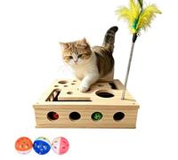 zoocco Claw Saver Box for Cats, Cat Scratch Puzzle Box with Nail File Scratcher, Interactive Cat Enrichment Toy for Bored Indoor Cats