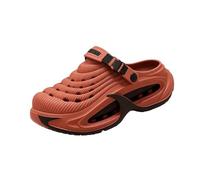 zoocco Clogs for Men, Breathable Slip-on Summer Shoes for Beach Garden (Red-Black,40-41)