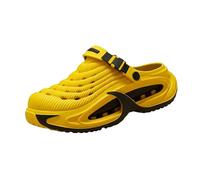 zoocco Clogs for Men, Breathable Slip-on Summer Shoes for Beach Garden (Yellow-Black,46-47)