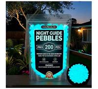 zoocco Colorful Glow-in-the-Dark Garden Stones for Magical Nighttime Paths & Outdoor Landscaping (Blue,200 PCS)