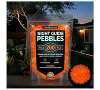 zoocco Colorful Glow-in-the-Dark Garden Stones for Magical Nighttime Paths & Outdoor Landscaping (Orange,1000 PCS)