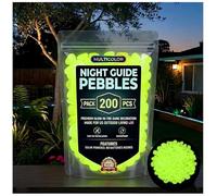 zoocco Colorful Glow-in-the-Dark Garden Stones for Magical Nighttime Paths & Outdoor Landscaping (Yellow,200 PCS)