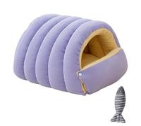 zoocco Cozy Monster Cat Bed, Cave Pet Bed with Removable Cushion & Non-Slip Bottom, Soft Cat Beds for Indoor Cats & Small Dogs (Light Purple,Small)