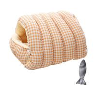 zoocco Cozy Monster Cat Bed, Cave Pet Bed with Removable Cushion & Non-Slip Bottom, Soft Cat Beds for Indoor Cats & Small Dogs (Orange,Small)