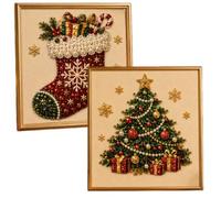 zoocco DIY Christmas Pearl Diamond Painting Art Kit with Frame (BC)
