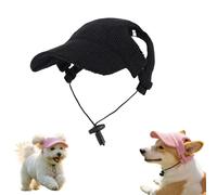 zoocco Dog Baseball Cap, Puppy Sun Hat with Ear Holes, Breathable Mesh Pet Summer Cap for Small Medium Large Dogs, Beach & Outdoor Walking (Black,Medium)