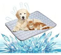 zoocco Dog Cooling Mat Large, Self-Cooling Gel Mat for Dogs & Cats, Foldable Pet Crates, Sofa, Car & Indoor Use (Non-Slip, Breathable Summer Essential) (Gray,M)