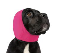 zoocco Dog Ear Muffs Noise Protection for Thunderstorms, Grooming & Travel, Adjustable Calming Ear Cover for Anxious Dogs, Comfortable Hearing Comfort Support (Rose Red,XL)