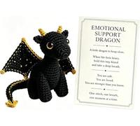 zoocco Emotional Support Dragon Plush Toy Soft Mini Pocket Buddy Gift (Black)