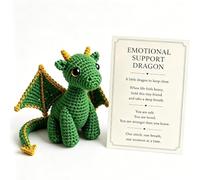 zoocco Emotional Support Dragon Plush Toy Soft Mini Pocket Buddy Gift (Green)