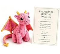 zoocco Emotional Support Dragon Plush Toy Soft Mini Pocket Buddy Gift (Pink)