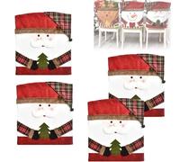 zoocco Exhibit Cute Christmas Chair Covers, Reusable Christmas Chair Covers Set of 4/6, Stretchable Decor Decorations for Kitchen Holiday Cheer (B,4PCS)