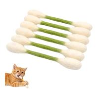 zoocco Giant Cotton Swab Cat Toy 6 Pack, with Catnip Durable Interactive Kicker, Chew Toy for Indoor Cats (Green)