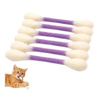 zoocco Giant Cotton Swab Cat Toy 6 Pack, with Catnip Durable Interactive Kicker, Chew Toy for Indoor Cats (Purple)