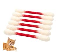 zoocco Giant Cotton Swab Cat Toy 6 Pack, with Catnip Durable Interactive Kicker, Chew Toy for Indoor Cats (Red)