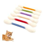 zoocco Giant Cotton Swab Cat Toy 6 Pack, with Catnip Durable Interactive Kicker, Chew Toy for Indoor Cats (Mixed Colors)