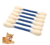zoocco Giant Cotton Swab Cat Toy 6 Pack, with Catnip Durable Interactive Kicker, Chew Toy for Indoor Cats (Blue)