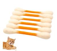 zoocco Giant Cotton Swab Cat Toy 6 Pack, with Catnip Durable Interactive Kicker, Chew Toy for Indoor Cats (Orange)