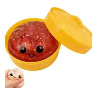 zoocco Glitter Dumpling Squishy Toy, Soft Squeeze Stress Relief Fidget Toy, Cute Bao Bun Sensory Squeeze Ball for Relaxation & Focus (Red)